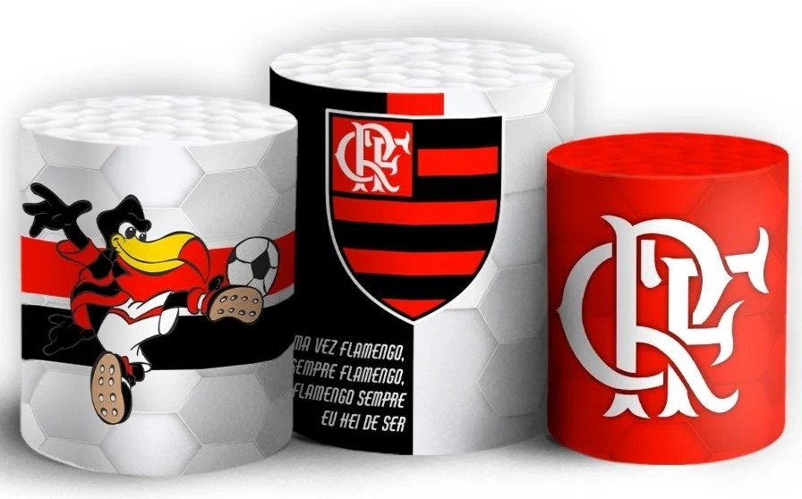 Futebol Flamengo Mascote Urubu Cilindro Redondo Pmg - FOCUSEVENTOSJATAI