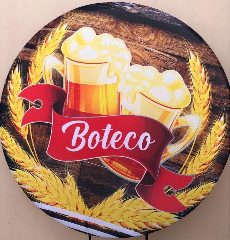 Boteco 02 Caneca de Chopp - Painel Redondo 150Cm - FOCUSEVENTOSJATAI