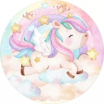Unicornio Baby Estrela Painel Redondo 150Cm - imagem 1