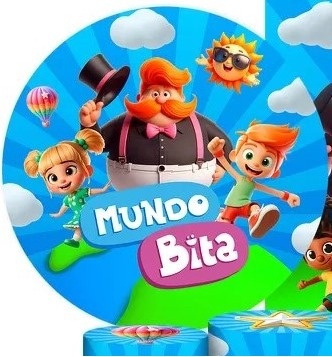 Mundo Bita 3D Azul Painel Redondo 150Cm - FOCUSEVENTOSJATAI