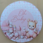 Cha Bebê Oh Baby Rosa Painel Redondo 150Cm - imagem 1
