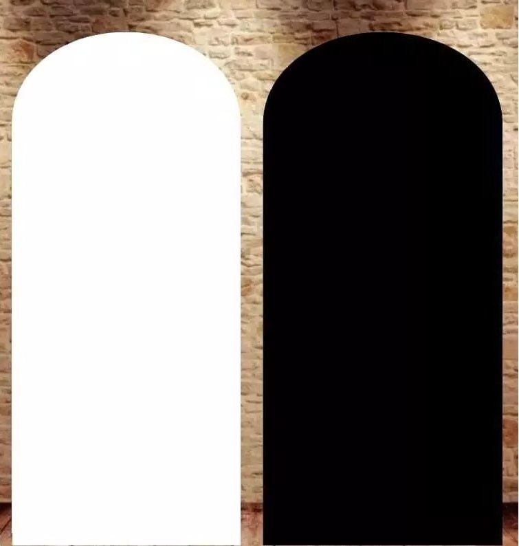 Branco Liso 01/02 Painel Romano 200X100Cm - Fundo Preto Liso - FOCUSEVENTOSJATAI