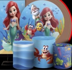 Pequena Sereia Ariel 3D Mar Azul Cilindro Redondo Pmg - imagem 2
