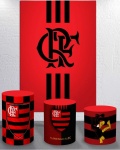 Futebol Flamengo Painel Retangular 220X150Cm Fundo Vermelho - imagem 2