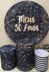 30 Anos Floral Dourado Glitter -  Painel Redondo 150Cms - imagem 2