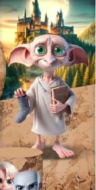 Harry Portter Cute 3D Smigol Fundo Caramelo Claro Painel Romano 200X100Cm - FOCUSEVENTOSJATAI
