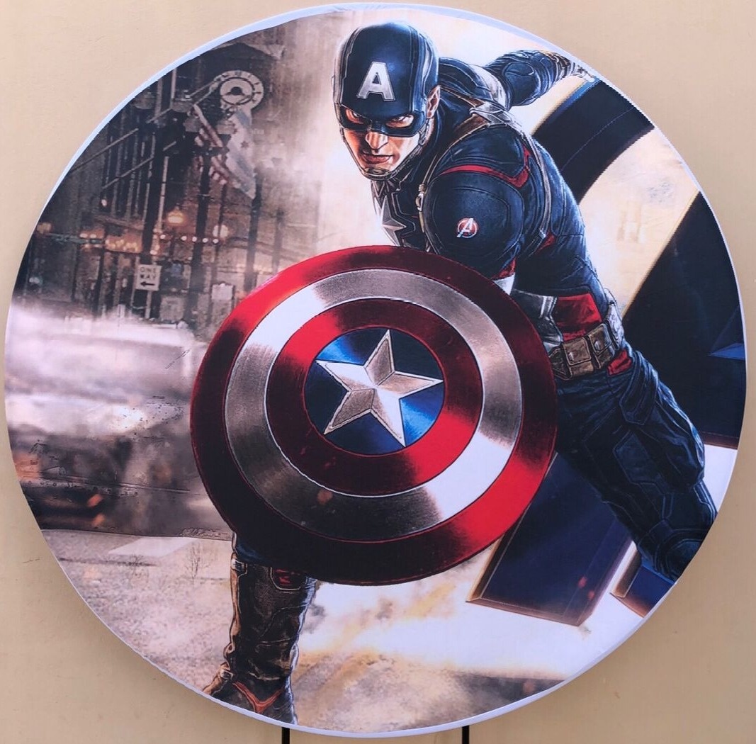 Capitão America Fundo Fumaça Painel Redondo 150Cm - FOCUSEVENTOSJATAI