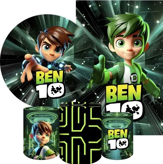 Ben 10 3D Cute Painel Redondo 150Cm - FOCUSEVENTOSJATAI