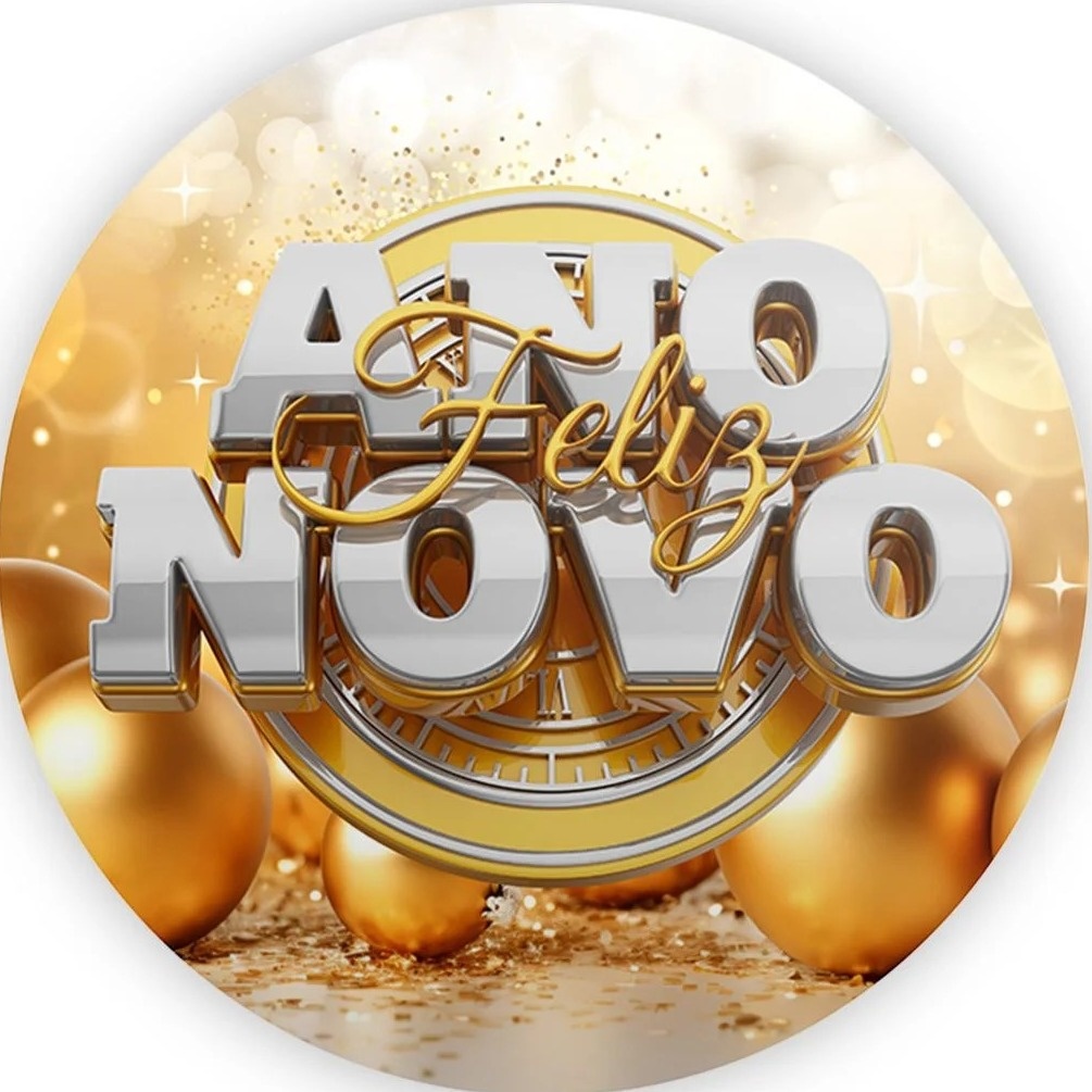 Ano Novo Feliz Relogio Dourado Painel Red150Cms - FOCUSEVENTOSJATAI