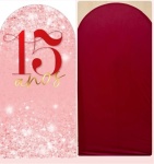 Marsalla Vivo Fundo 15 Anos Glitter Rosa Dourado Painel Romano 200X100Cm - imagem 2