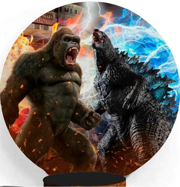 Godzilla E King Kong Painel Redondo 150Cm - FOCUSEVENTOSJATAI