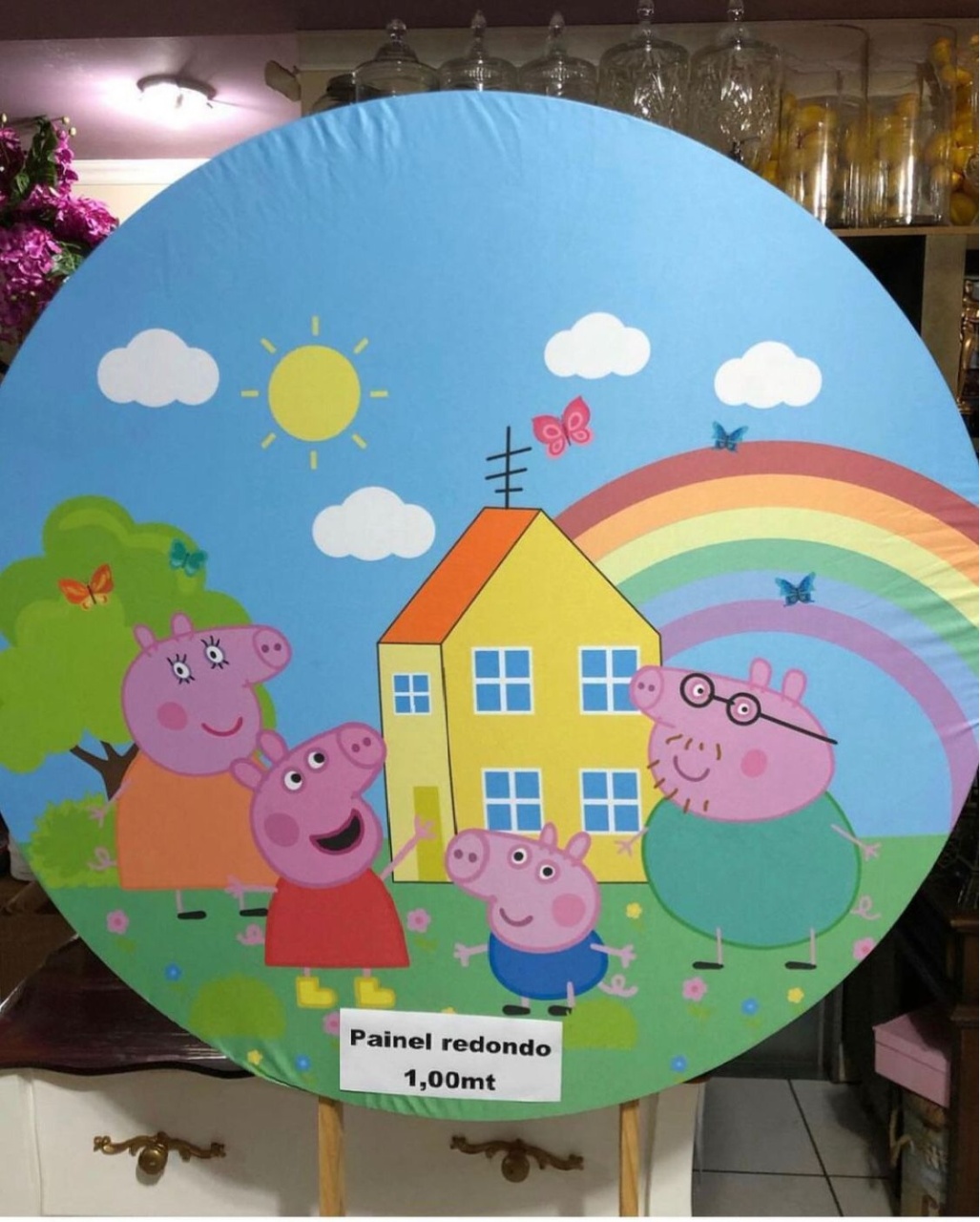 Peppa Pig Casinha Amarela Painel Redondo 100Cm - FOCUSEVENTOSJATAI