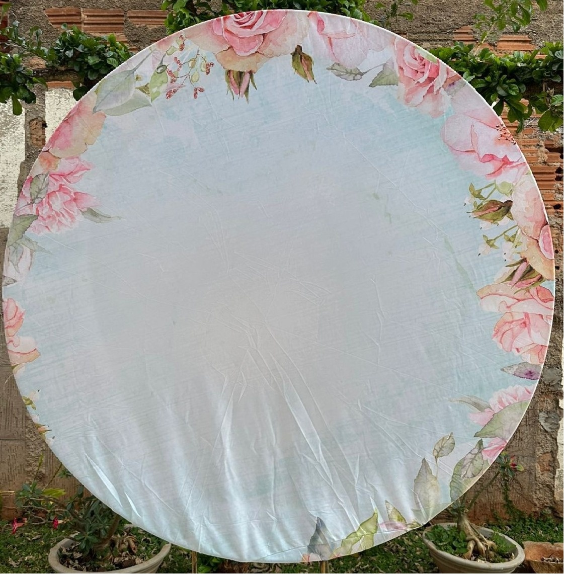 Floral Rosa Jeane Painel Redondo 160Cm - FOCUSEVENTOSJATAI
