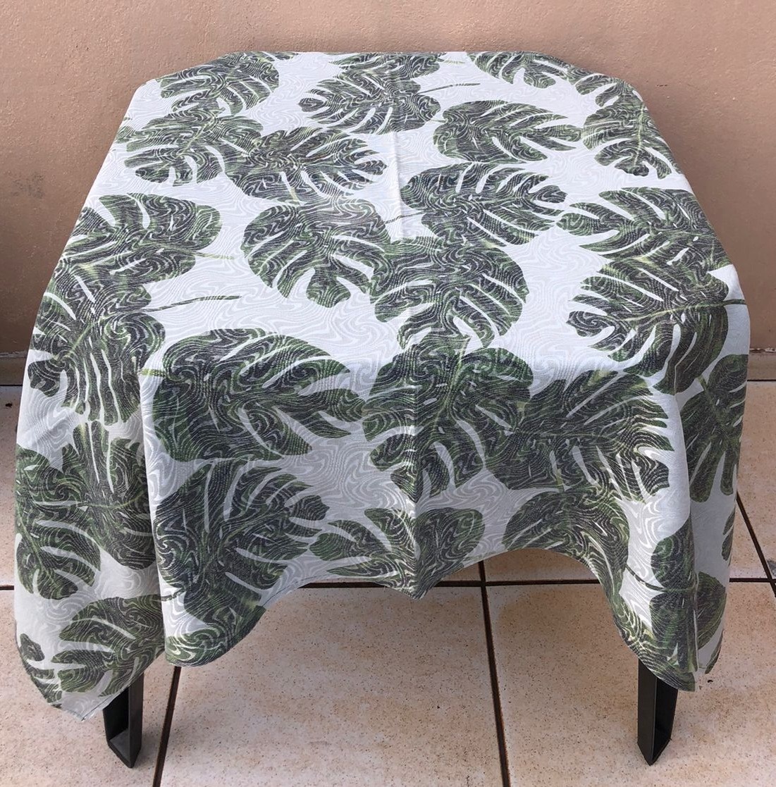 Forro Quadrado Costela de Adao Verde Branco 140X140Cm - FOCUSEVENTOSJATAI