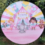 Circo Rosa Painel Redondo 150Cm - imagem 2