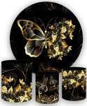 Borboleta Preto E Dourado - Painel Red150Cms - imagem 2