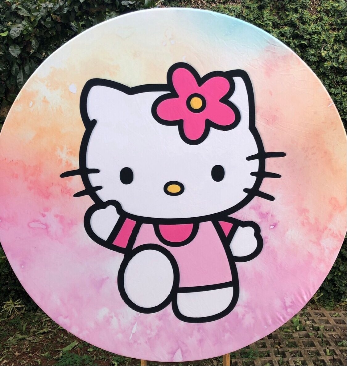 Hello Kit Margarida Rosa Painel Redondo 150Cm - FOCUSEVENTOSJATAI