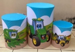 Trator E Colhetadeira John Deere Desenho Cilindro Redondo Pmg - imagem 1