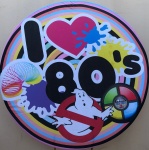 Balada Anos 80 Cubo Magico Pec Men E Disco - Painel Redondo 150Cm - imagem 1