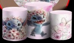 Lillo Stitch Flores E Borboletas 3D Cilindro Redondo Pmg - imagem 1