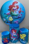 Pequena Sereia Ariel Flounder E Sebastian Painel Redondo 150Cm - imagem 2