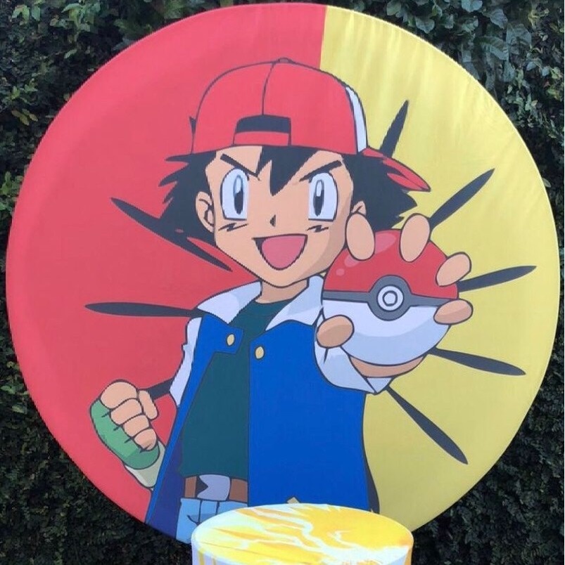 Pokemon Bola Ataque Painel Redondo 150Cm - FOCUSEVENTOSJATAI