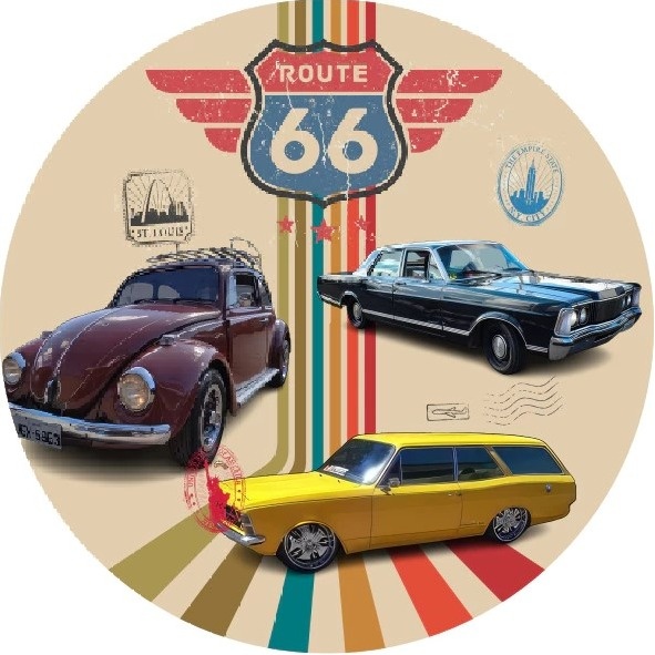 Carros Vintage Landau Fusca Caravan Painel Redondo 150Cm - FOCUSEVENTOSJATAI