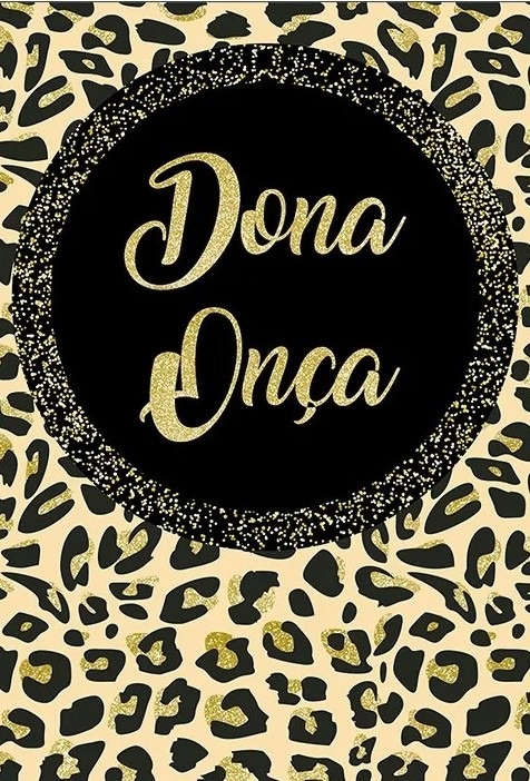 Dona Onça Preto E Dourado Glitter Painel Retangular 220X150Cm Fundo Preto Liso - FOCUSEVENTOSJATAI