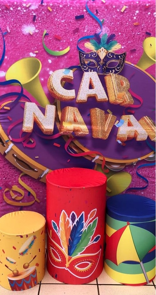 Carnaval Bloquinho Painel Retamgular - Fundo 220X150Cm - FOCUSEVENTOSJATAI