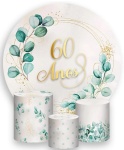60 Anos Floral Verde E Dourado - Cilindro Redondo Pmg - imagem 2
