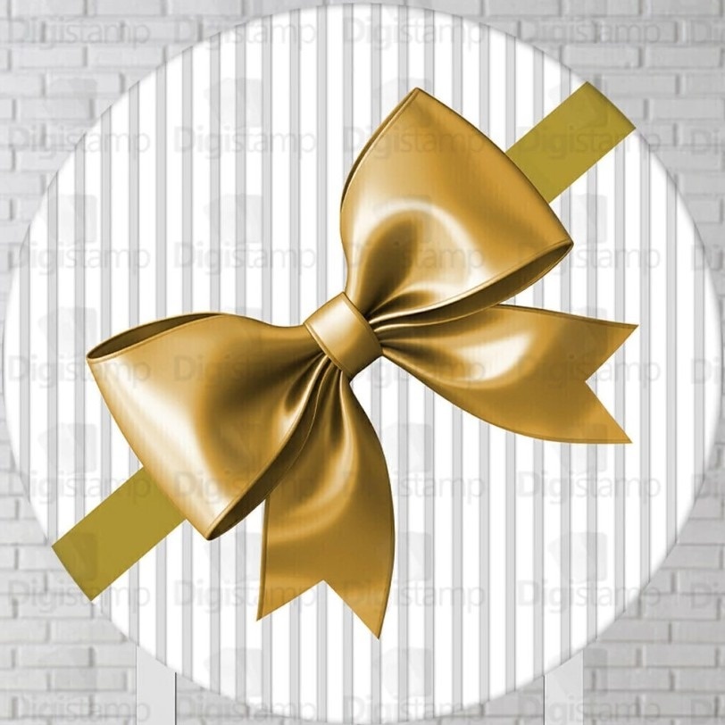 Laços Dourado Painel Redondo 150Cm - FOCUSEVENTOSJATAI
