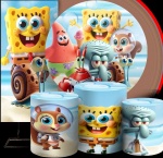Bob Esponja 3D Fundo Mostarda Painel Retangular 220X150Cm - imagem 2