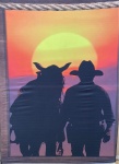 Country Festa Cavaleiro Por Do Sol Painel Retangular 220X150Cm - imagem 1