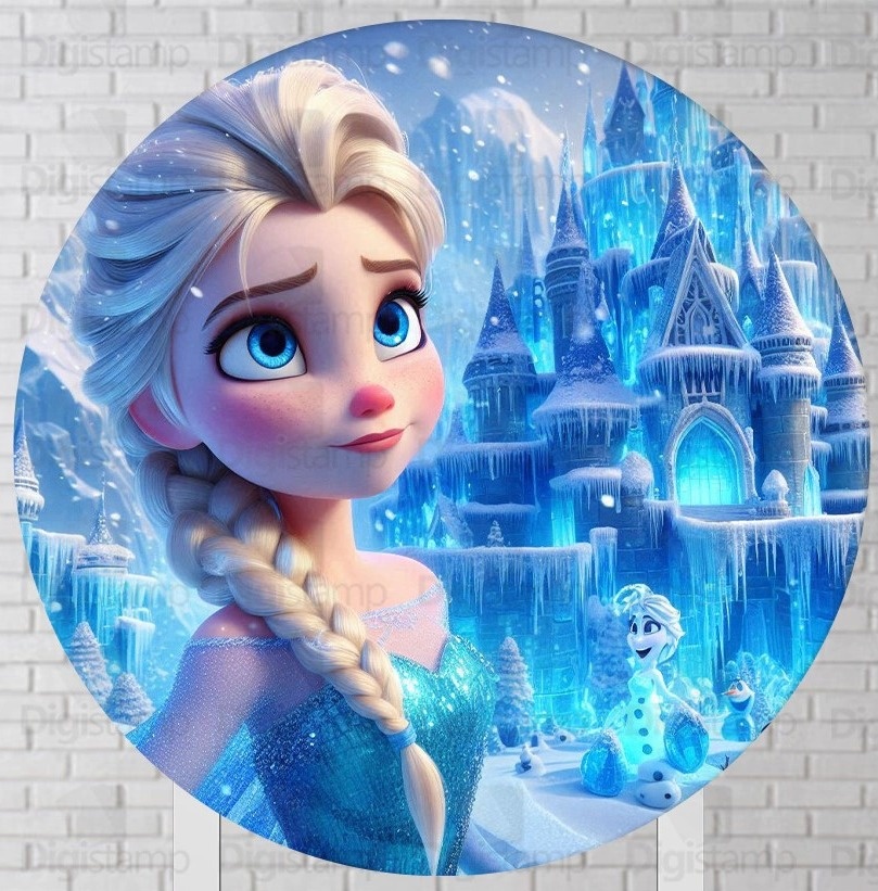 Frozen Elza Castelo de Gelo Painel Redondo 150Cm - FOCUSEVENTOSJATAI