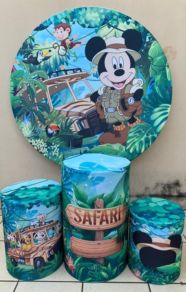 Mickey Safari Placa Painel Redondo 150Cm - FOCUSEVENTOSJATAI