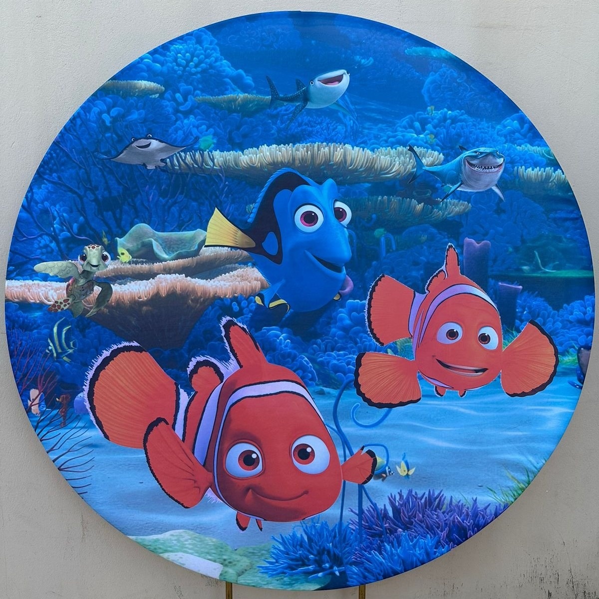 Nemo Fundo Mar Azul Painel Redondo 150Cms - FOCUSEVENTOSJATAI