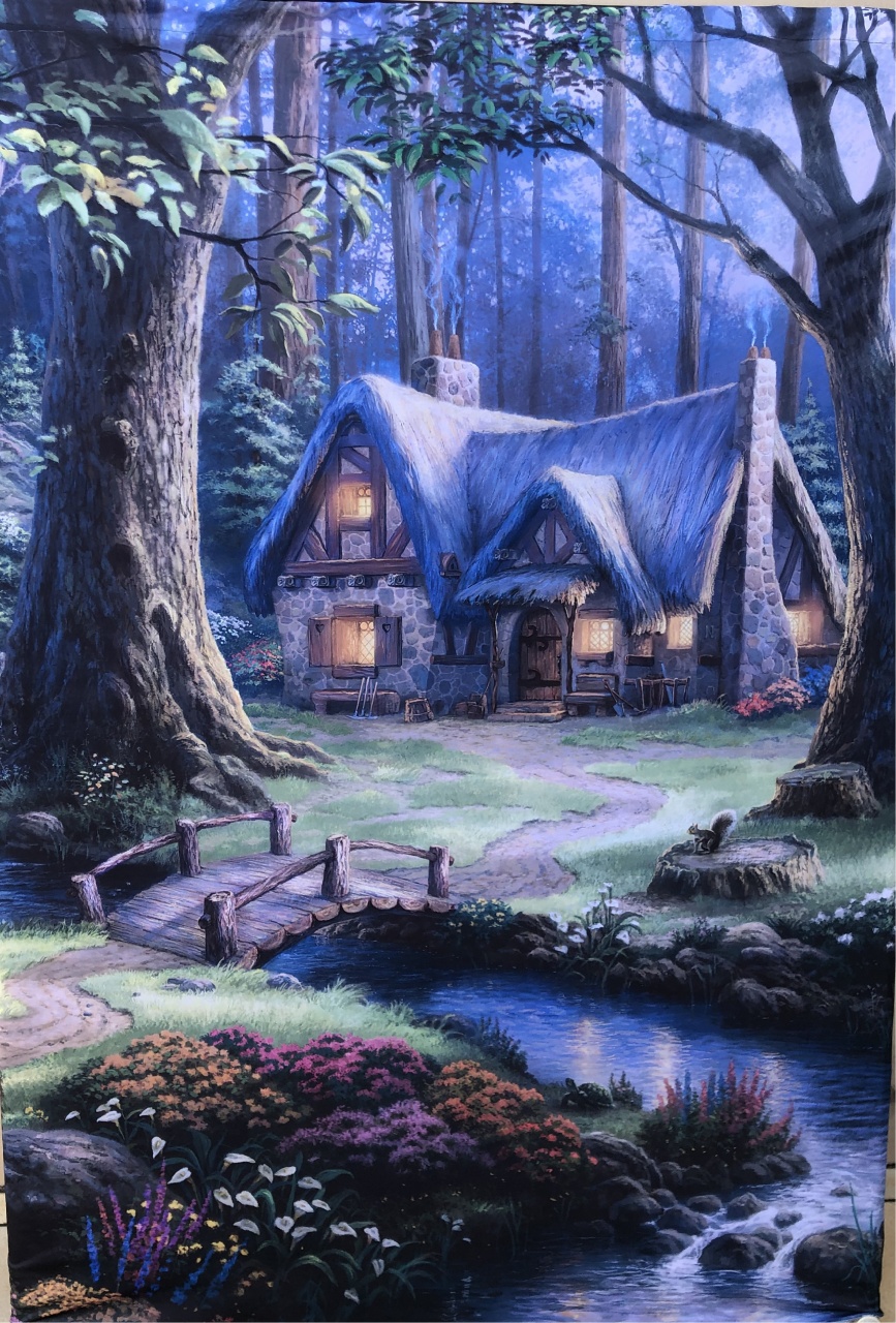 Branca de Neve Cabana Floresta Painel Retangular 220X150Cm - FOCUSEVENTOSJATAI