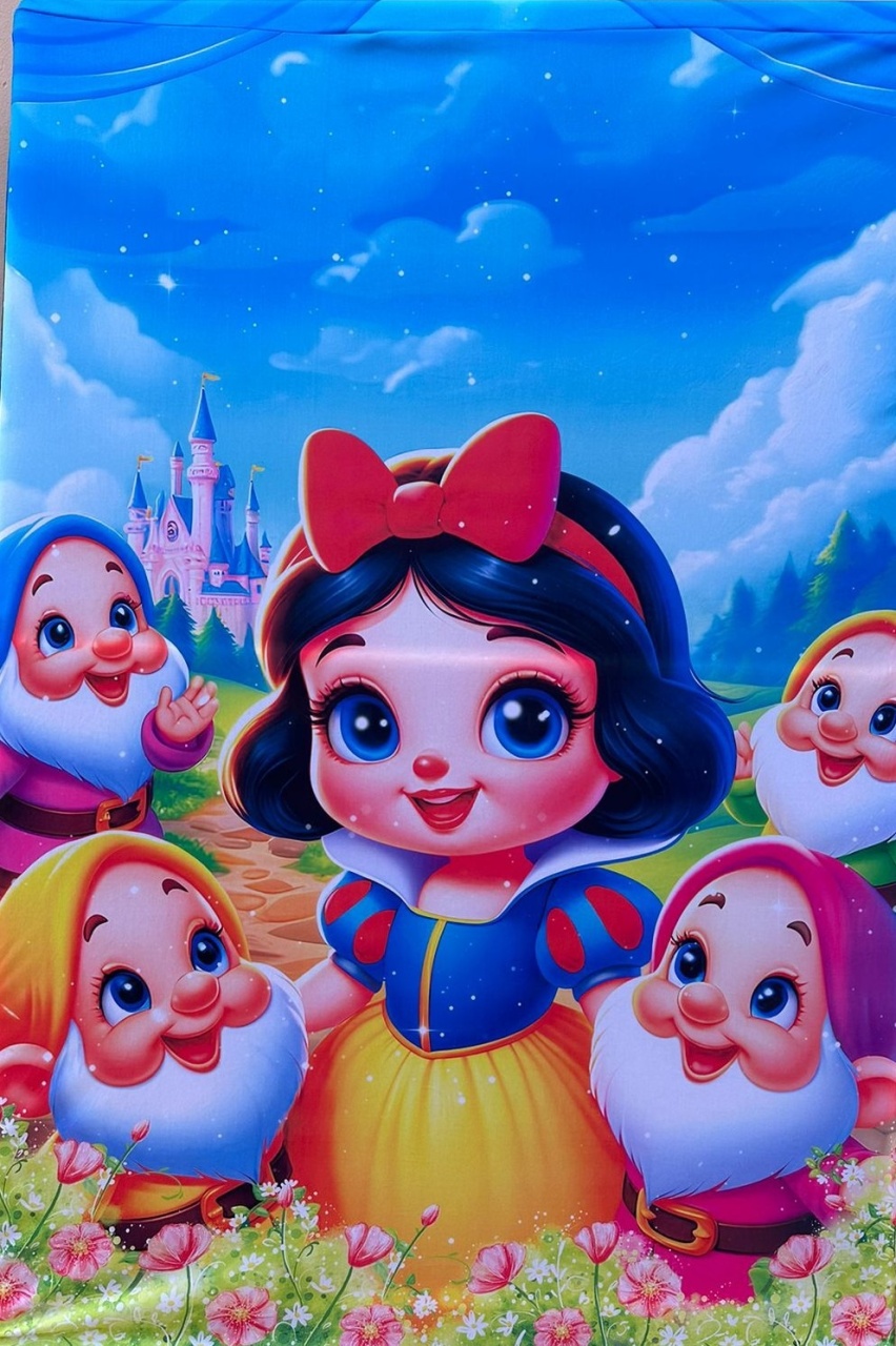 Branca de Neve 3D Painel Retangular 220X150Cm - FOCUSEVENTOSJATAI