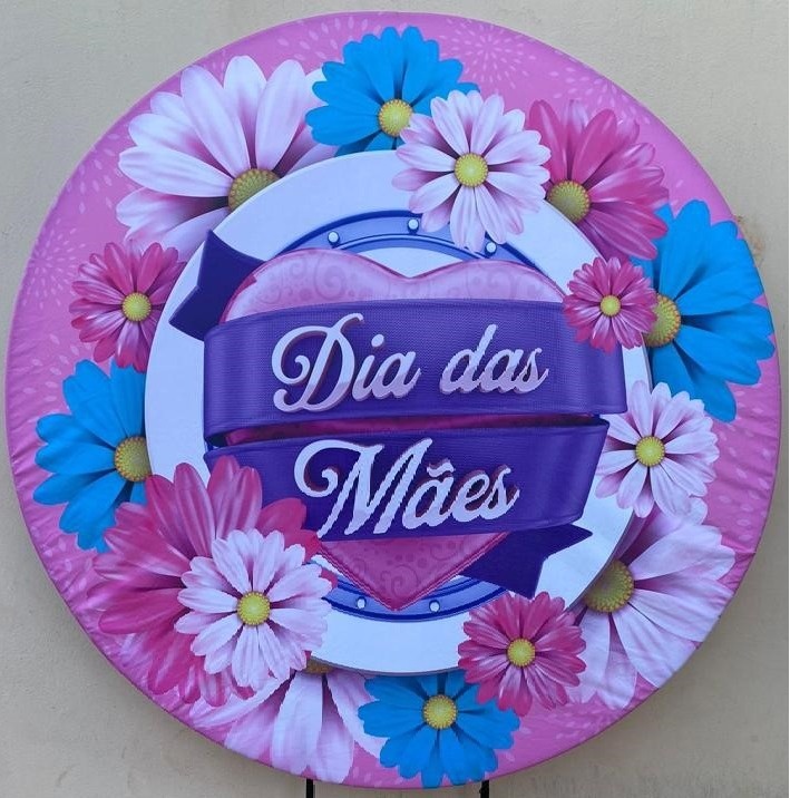 Mãe Floral Margaridas Coloridas Painel Redondo 150Cm - FOCUSEVENTOSJATAI