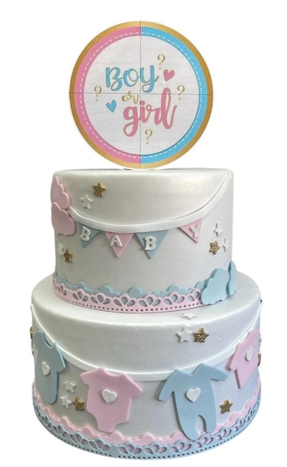 Maquete Chá Revelação Boy Ou Girl Azul E Rosa 01 2X1 15X10 20X10Cm - FOCUSEVENTOSJATAI