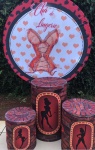 Chá de Lingerie Coração Vermelho Painel Redondo 150Cm - imagem 2