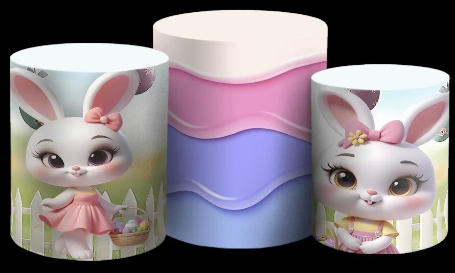 Pascoa 3D Coelhinha Yasmim Cilindro Redondo Pmg - FOCUSEVENTOSJATAI