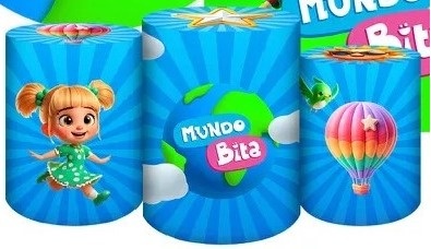 Mundo Bita 3D Azul Cilindro Redondo Pmg - FOCUSEVENTOSJATAI