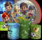 Futebol 3D Jogadores Diversos Cilindro Redondo Pmg - imagem 2