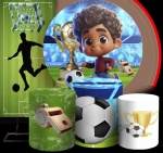 Futebol 3D Jogador Moreninho Painel Redondo 150Cm - imagem 2