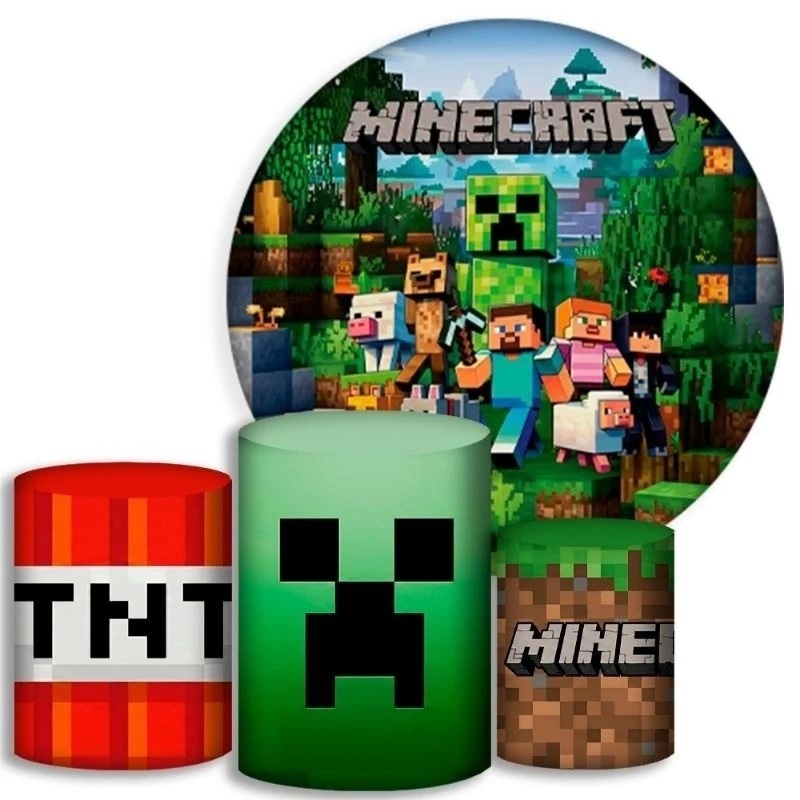 Minecraft Origem Tnt Painel Redondo 150Cm - FOCUSEVENTOSJATAI