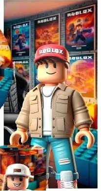 Roblox 3D Adolencentes Bone Painel Retangular 200X100Cm Fundo Preto - FOCUSEVENTOSJATAI