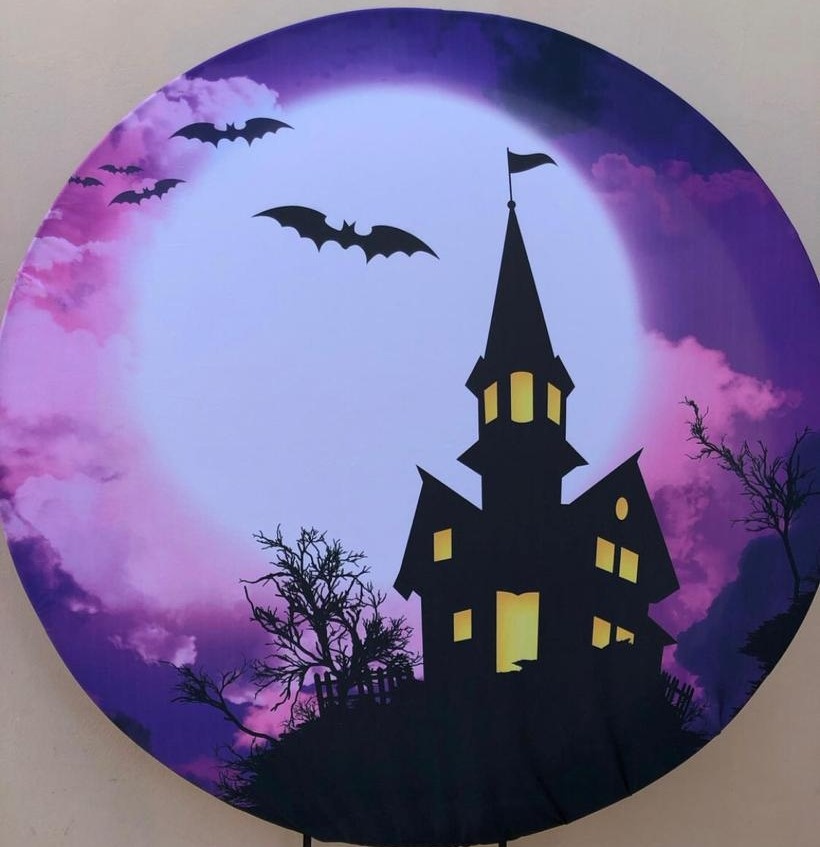 Halloween Lua Cheia Painel Redondo 150Cm - FOCUSEVENTOSJATAI