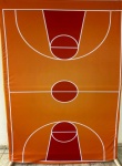 Mostada Fundo Basquete Quadra Laranja Painel Retangular 220X150Cm - imagem 2