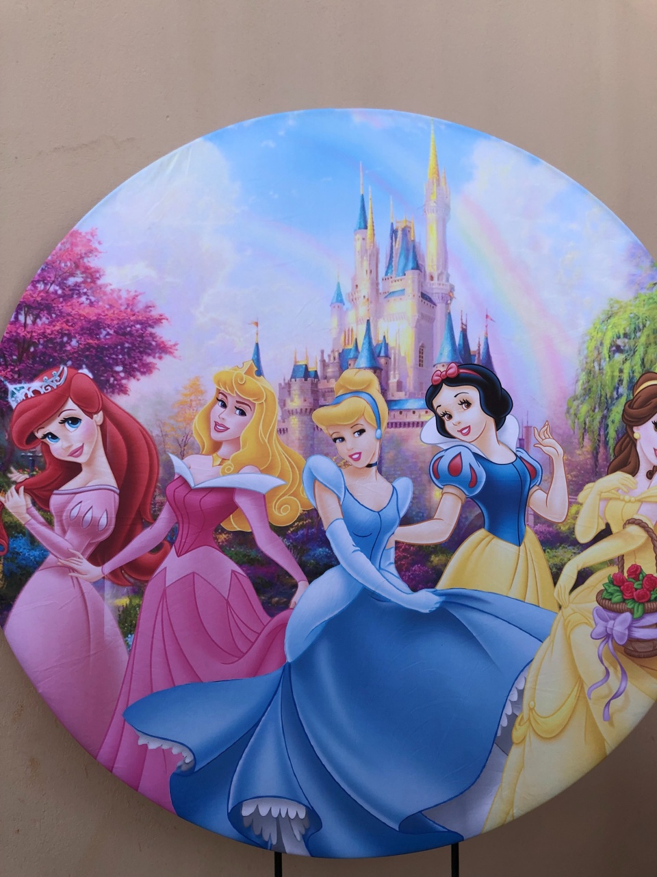 Princesa Disney  Castelo Telhado Azul Painel Red150Cms - FOCUSEVENTOSJATAI